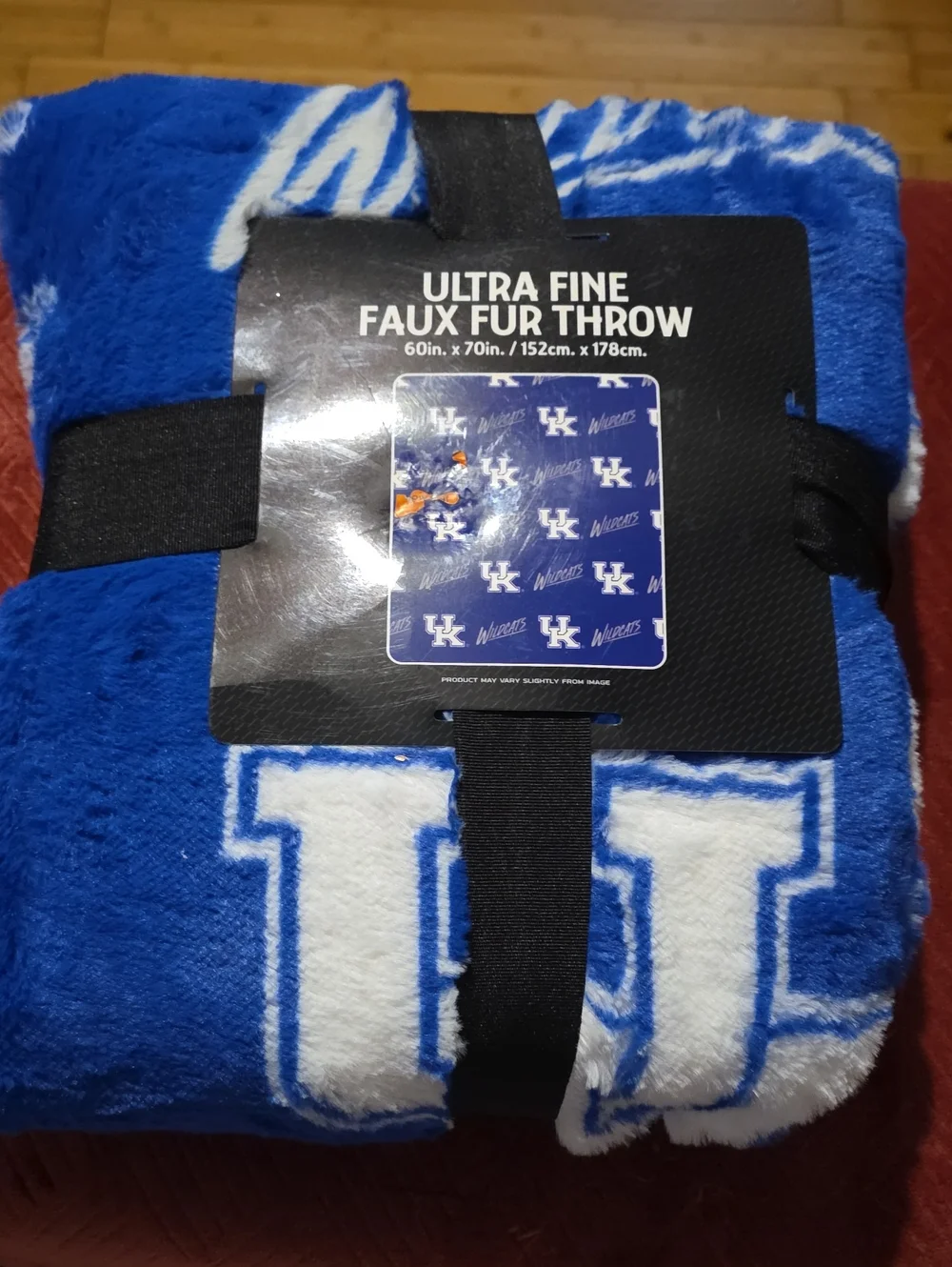 Northwest Royal Blue and White Faux Fur Throw with Team Logo